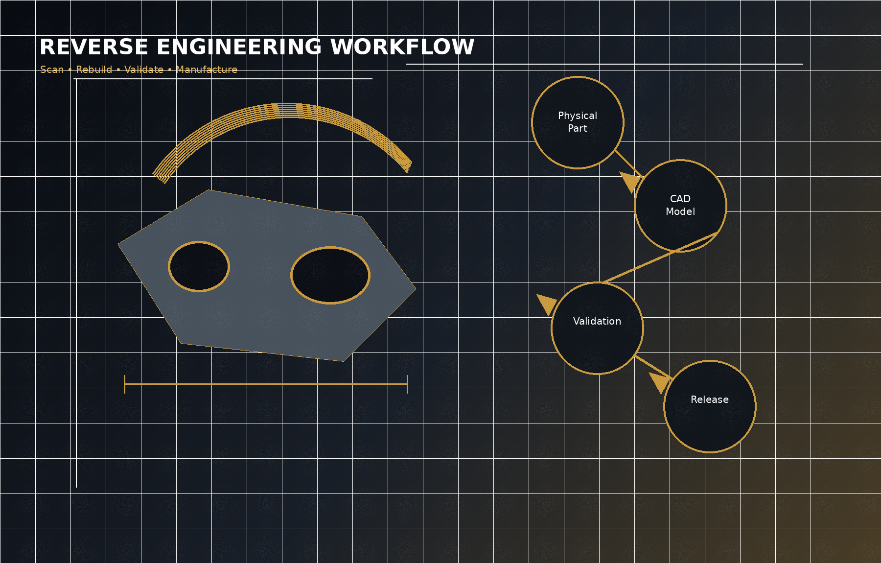 Reverse engineering to manufacturing workflow